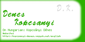 denes kopcsanyi business card