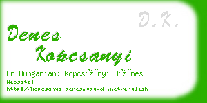 denes kopcsanyi business card